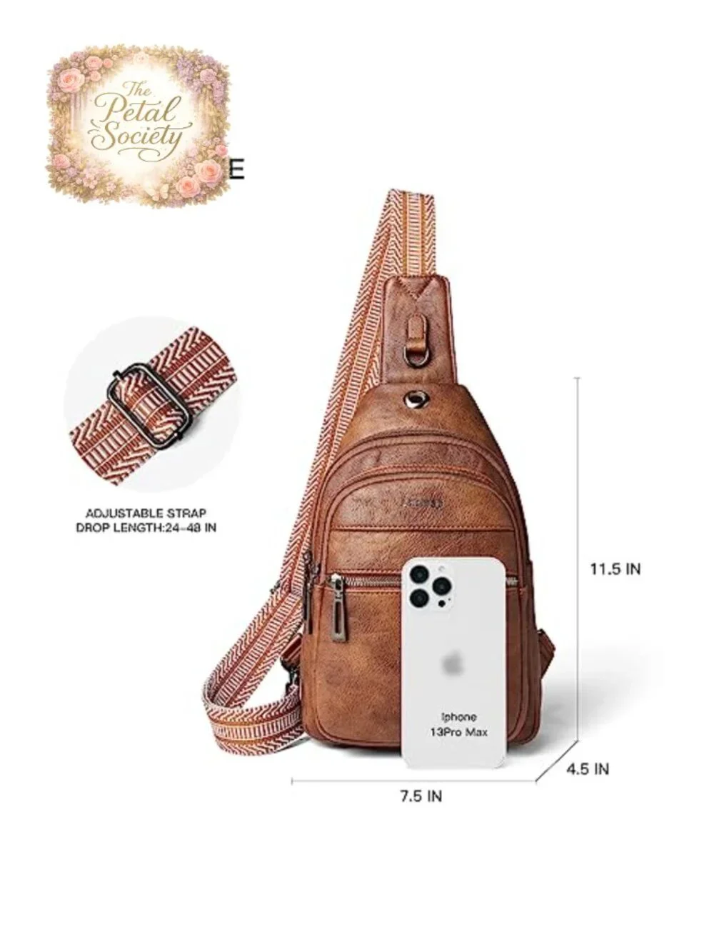 Faux Leather Anti Theft Sling Bag Crossbody Backpack Waterproof